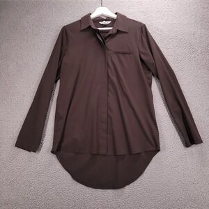 ATHLETA Top Size XS Brown Urbanite 2.0 Long Sleeve Lightweight Button Up